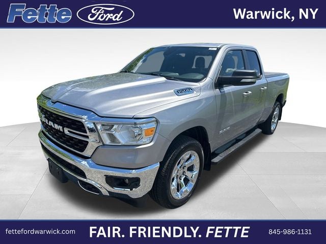 2022 RAM 1500 Big Horn/Lone Star in Billet Silver Metallic Clearcoat — front three-quarter view