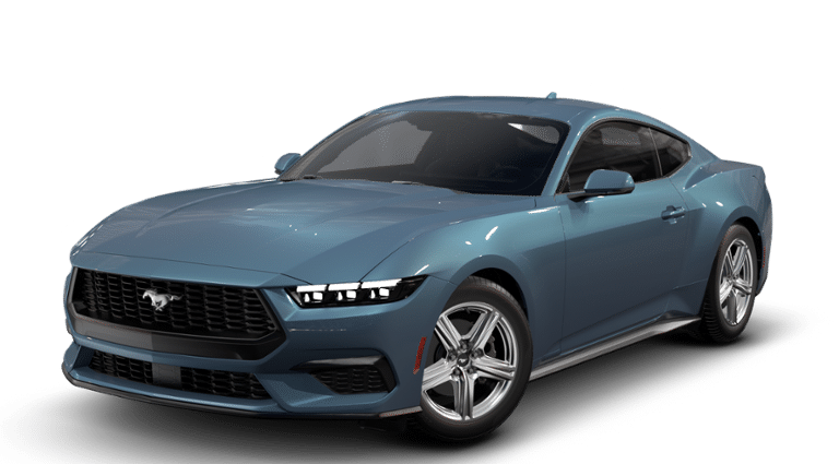 2026 Ford Mustang EcoBoost Premium Fastback in Blue — front three-quarter view
