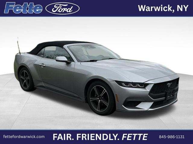 2024 Ford Mustang EcoBoost Premium in Iconic Silver Metallic — front three-quarter view