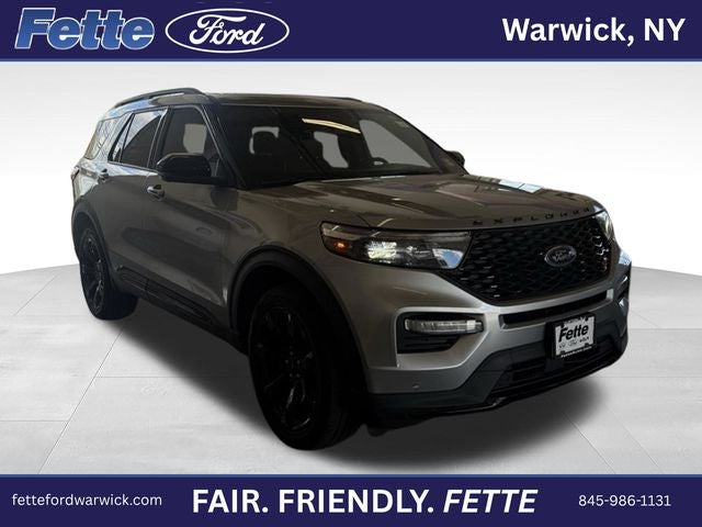 2023 Ford Explorer ST in Silver Metallic — front three-quarter view