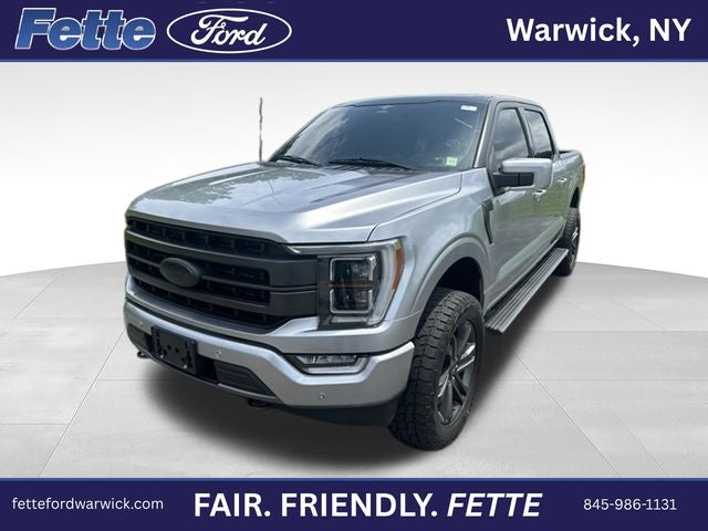 2023 Ford F-150 Lariat in Silver Metallic — front three-quarter view