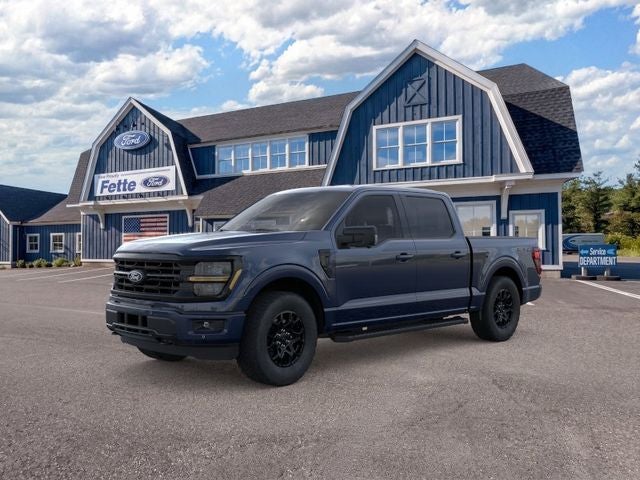 2026 Ford F-150 XLT in Blue Metallic — front three-quarter view