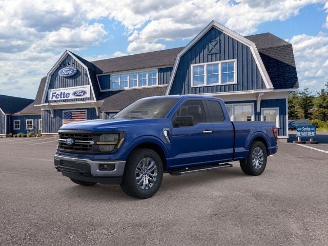 2026 Ford F-150 XLT in Argon Blue Metallic — front three-quarter view