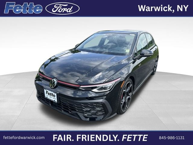 2025 Volkswagen Golf GTI Autobahn in Black — front three-quarter view